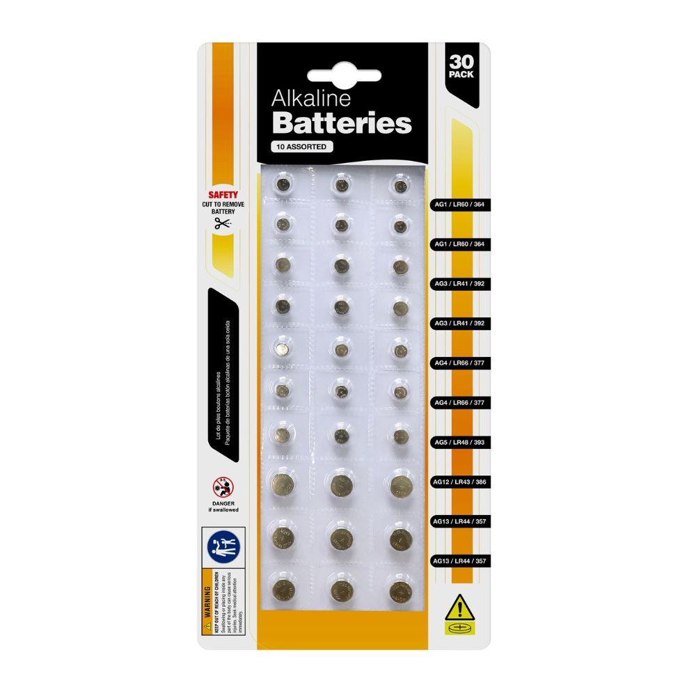 Alkaline Button Cell 1.5V Batteries Assorted Multipack | Pack of 30 - Choice Stores