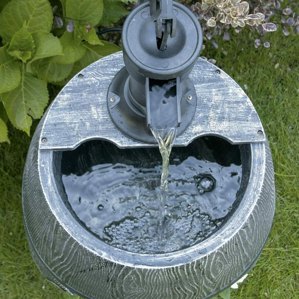 Antique Barrel Water Fountain With Planter - Choice Stores