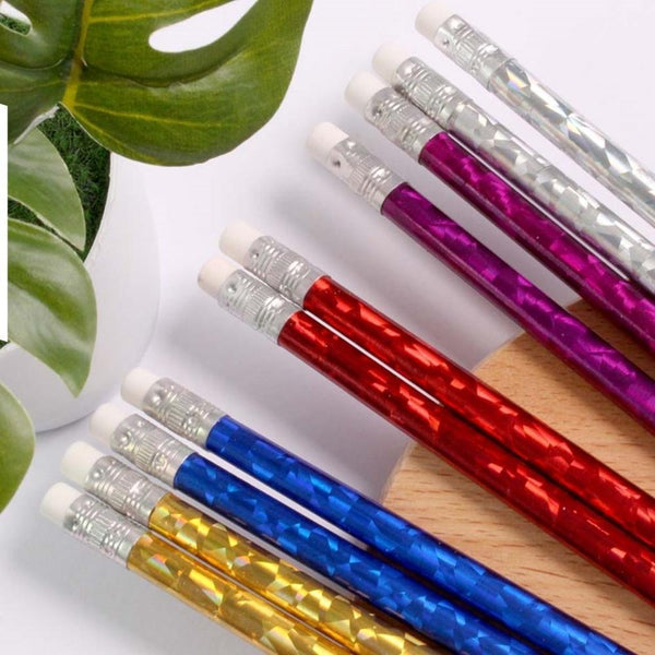Artbox Holographic HB Pencils With Erasers | 10 Pack - Choice Stores