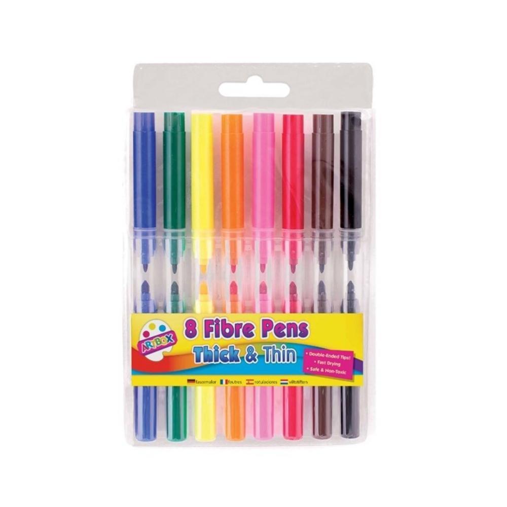 Artbox Thick &amp; Thin Fibre Markers | 8 Pack - Choice Stores