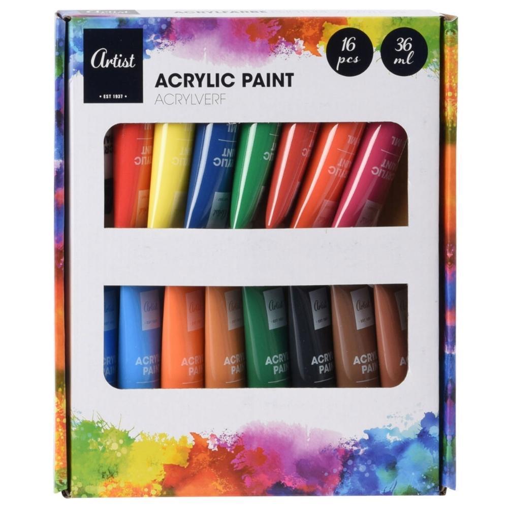 Artist Acrylic Paint Set | 16 Piece - Choice Stores