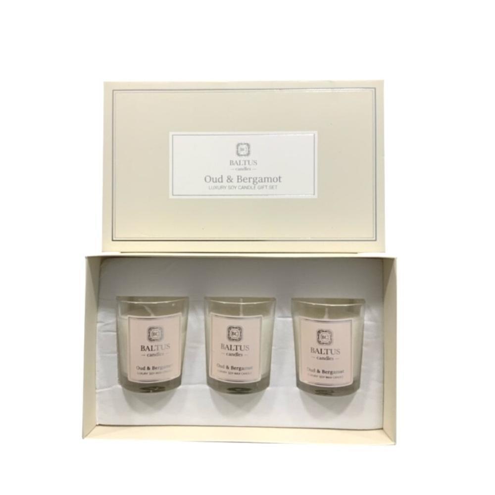 Baltus Oud &amp; Bergamot Luxury Soy Candle Gift Set | Set of 3 - Choice Stores