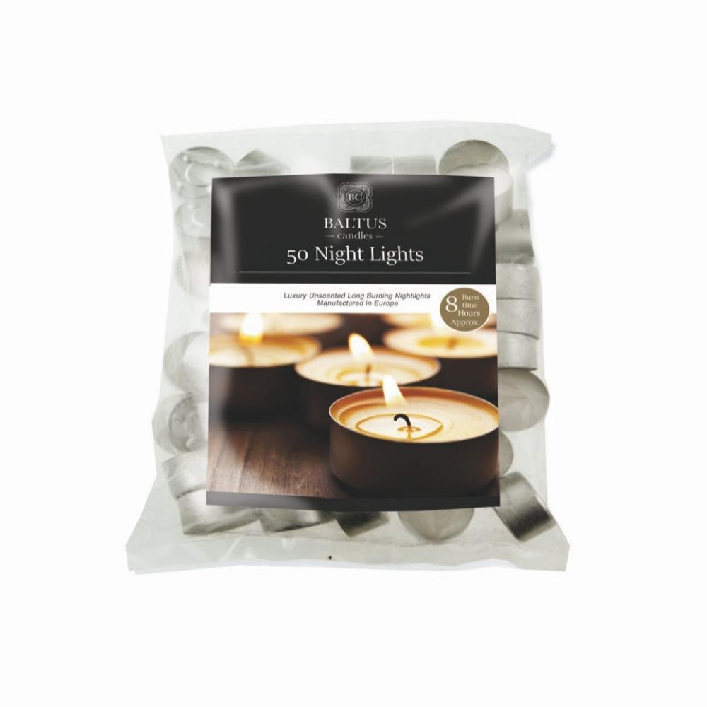 Baltus Unscented Night Light Candles | Pack of 50 | 8 Hour Burn Time - Choice Stores