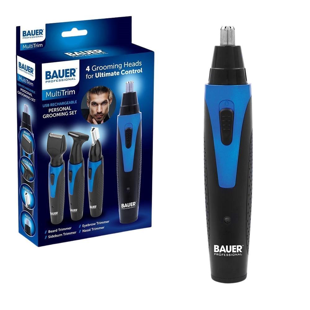 Bauer Rechargeable Personal Grooming Set | Includes USB Charging Cable | 4 Interchangeable Heads - Choice Stores