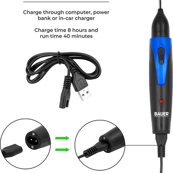 Bauer Rechargeable Personal Grooming Set | Includes USB Charging Cable | 4 Interchangeable Heads - Choice Stores