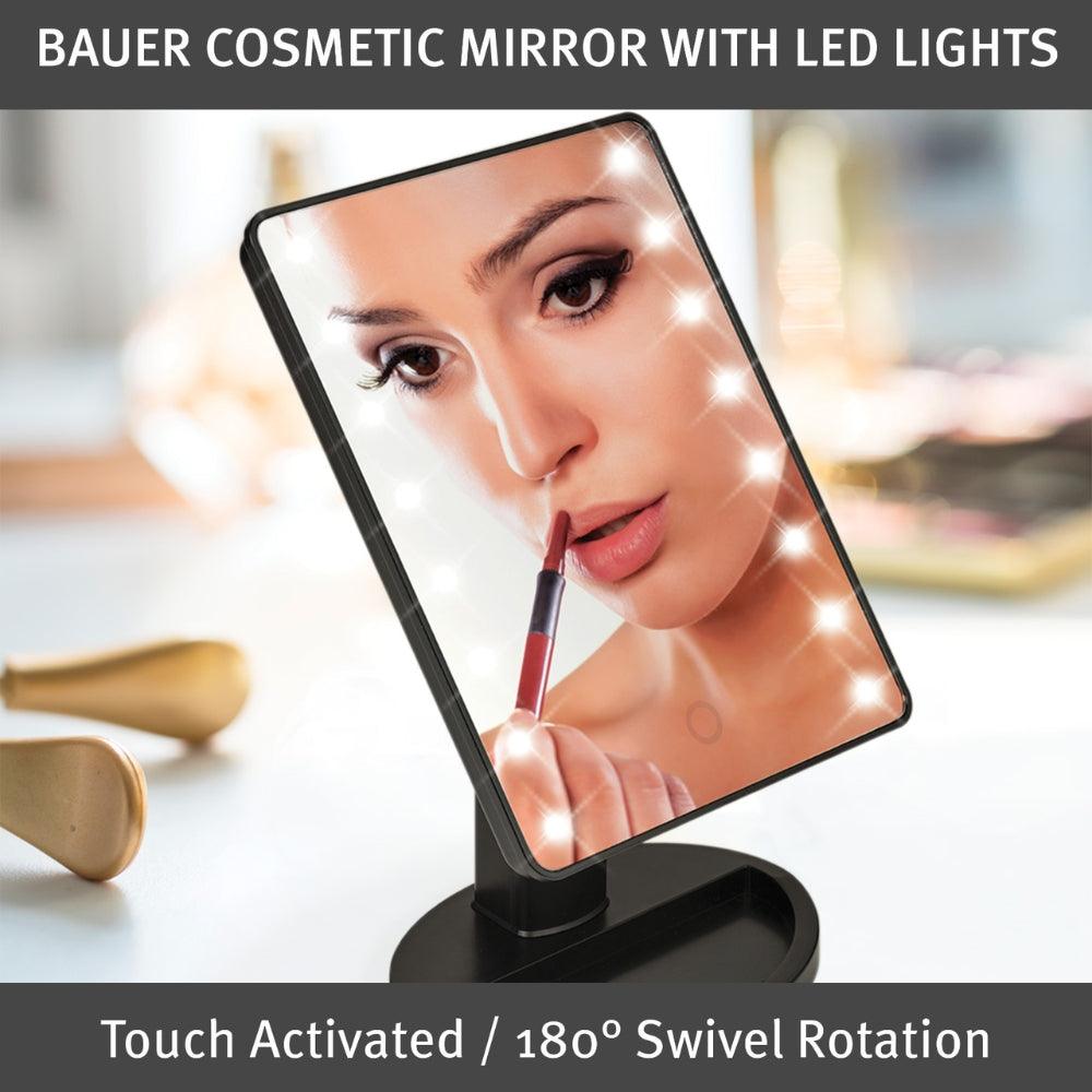 Bauer Superstar Cosmetic Touch Activated LED Makeup Mirror