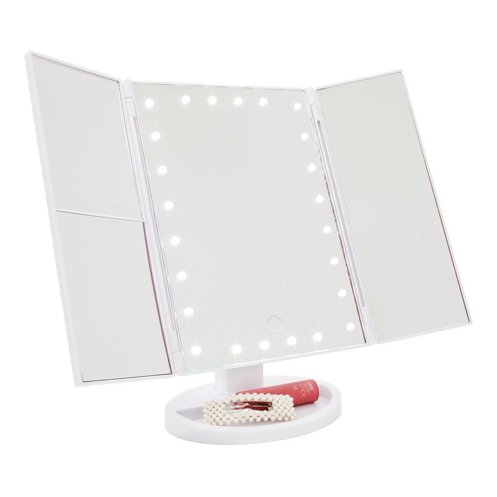 Bauer White LED Foldable Mirror - Choice Stores