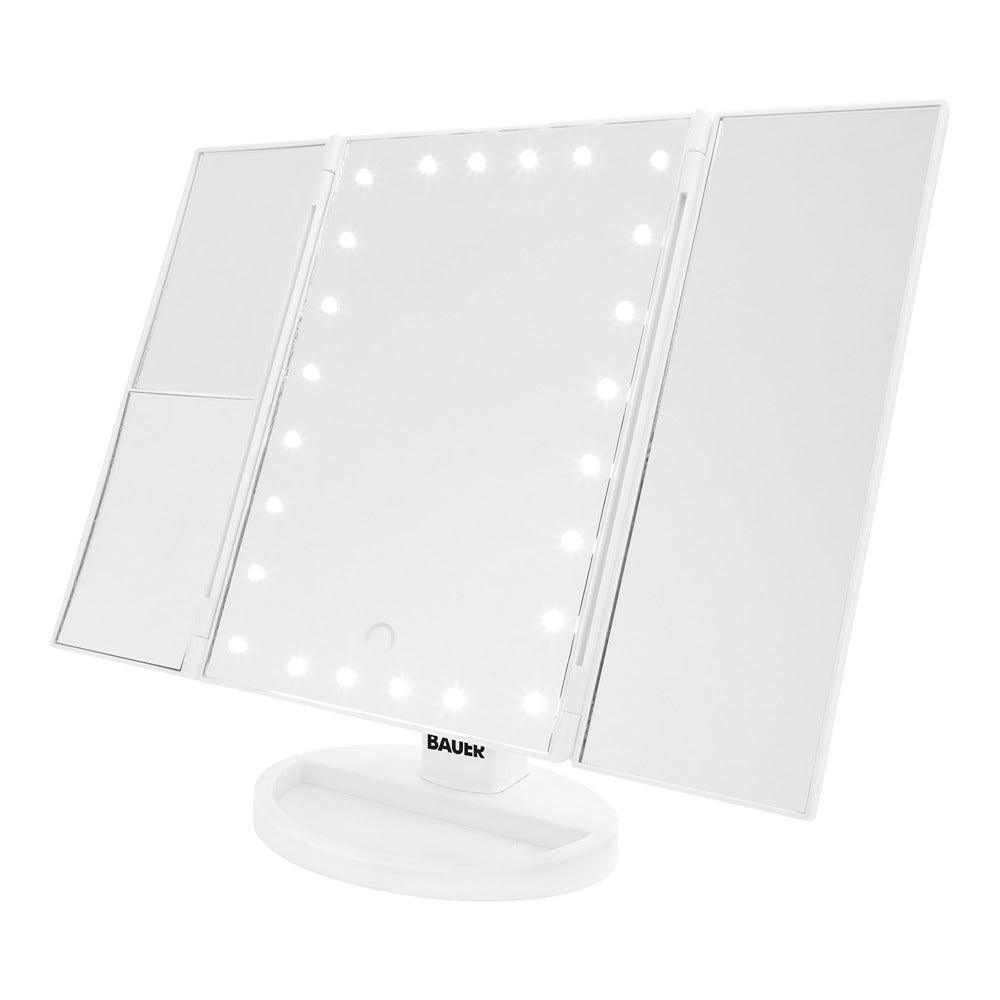 Bauer White LED Foldable Mirror - Choice Stores