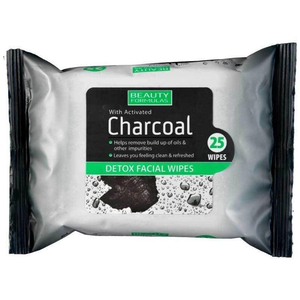 Beauty Formulas Activated Charcoal Detox Facial Wipes | 25 Wipes - Choice Stores