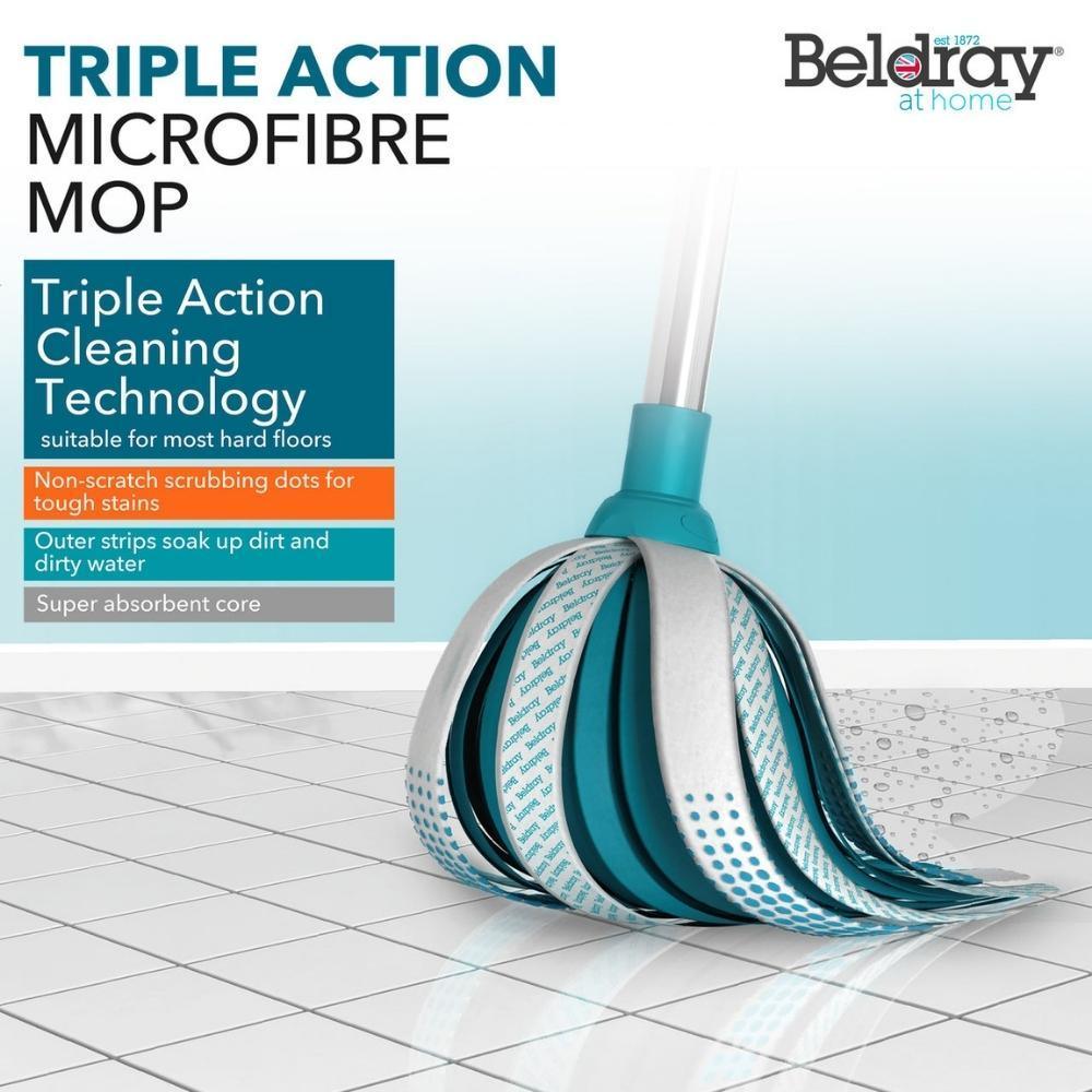 Beldray Triple Action Microfibre Mop with Telescopic Handle - Choice Stores