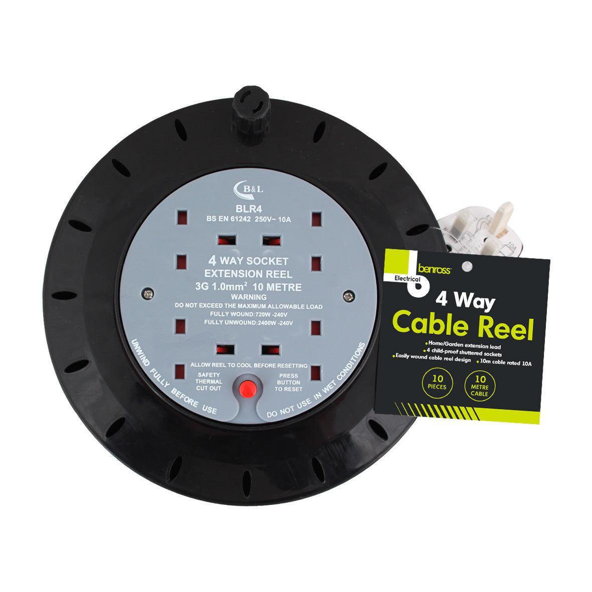 Benross 4 Way Cable Reel | 10m - Choice Stores