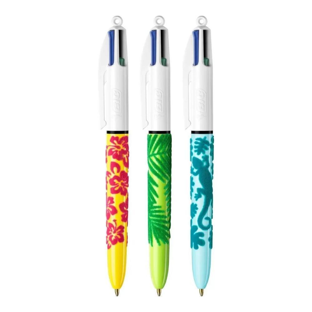 Bic 4 Colours Velvet Retractable Ballpoint Pen | Pack Of 3 - Choice Stores
