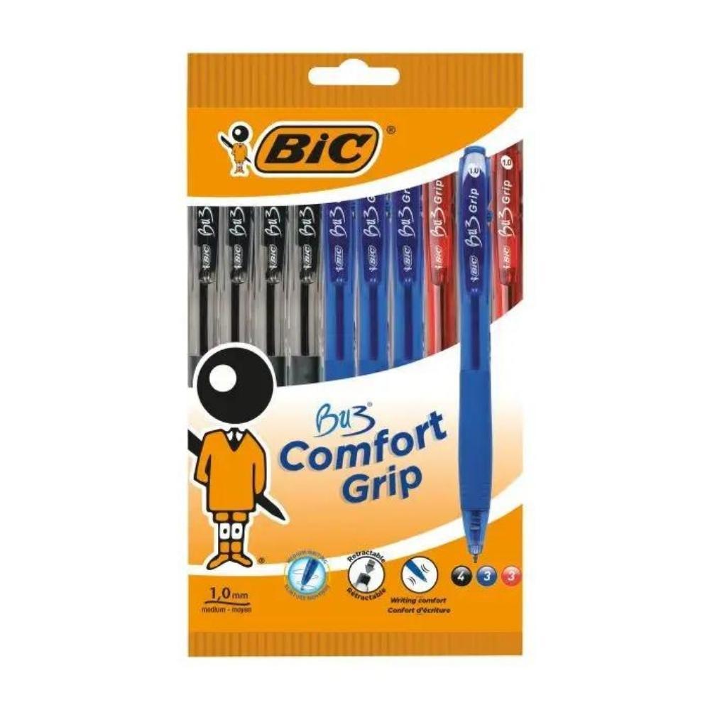 BIC BU3 Comfort Grip Retractable Ball Pens | Pack of 10 - Choice Stores