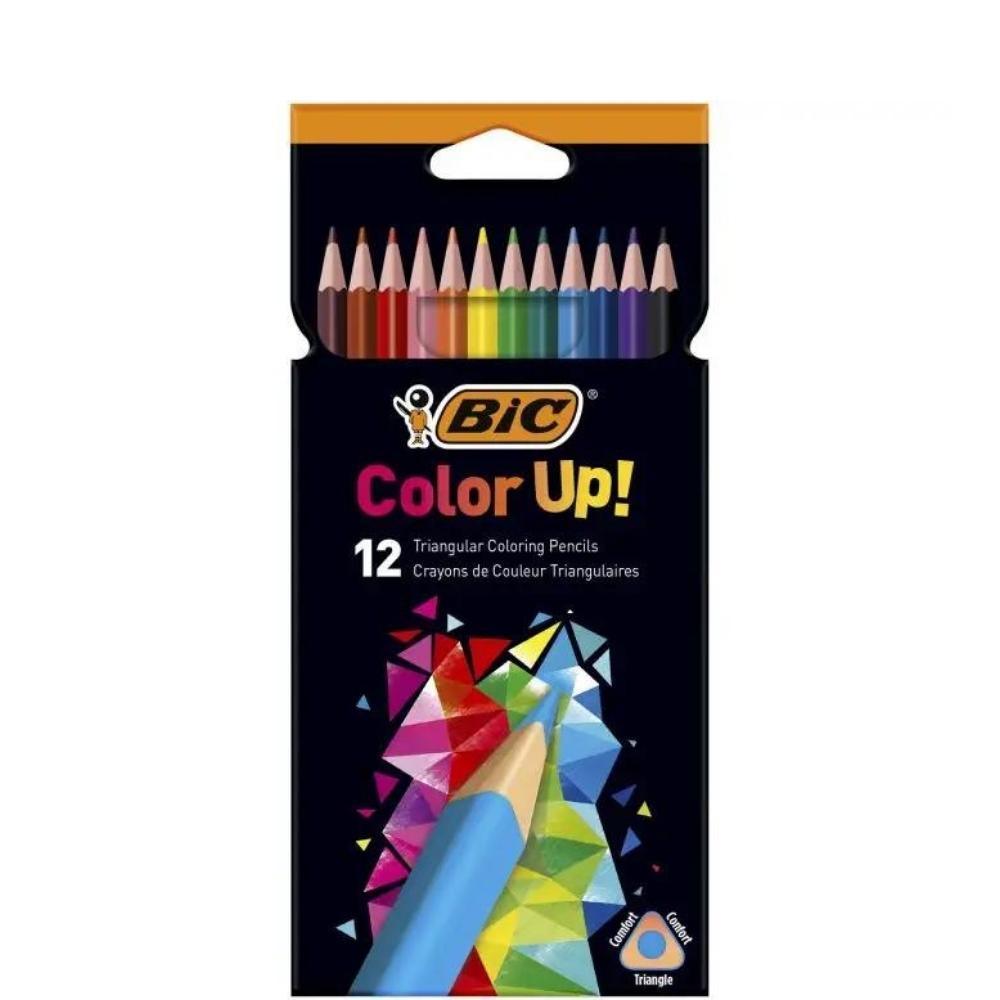 BIC Color Up Triangular Colouring Pencils | Assorted Colours | Pack of 12 - Choice Stores