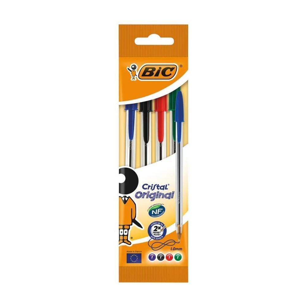 Bic Cristal Ballpoint Pen Medium Assorted | 4 Pack - Choice Stores