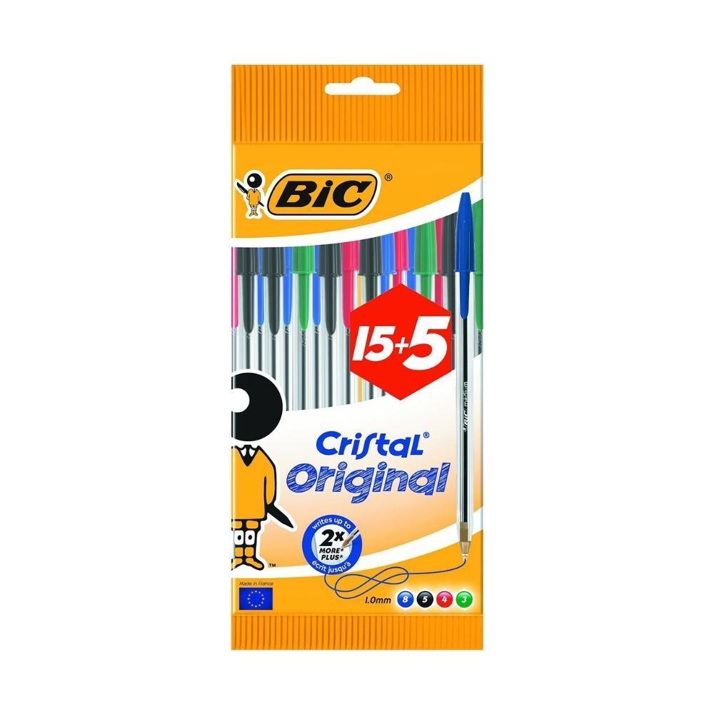 Bic Cristal Ballpoint Pen Medium Assorted | Pack of 20 - Choice Stores
