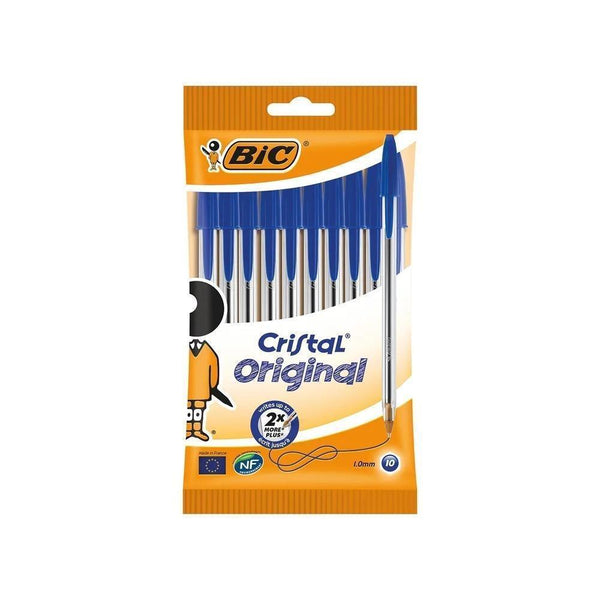 Bic Cristal Ballpoint Pen Medium Blue | Pack of 10 - Choice Stores
