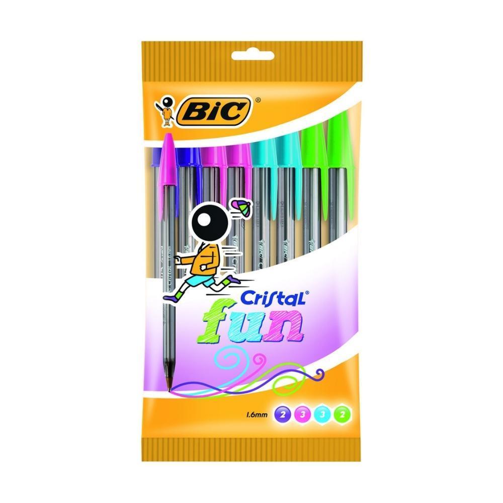 Bic Cristal Ballpoint Pen Medium Fun Colours | Pack of 10 - Choice Stores