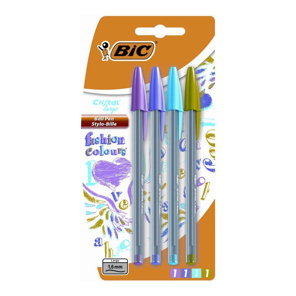 BIC Cristal Fashion Colours Ballpoint Pens | Pack of 4 - Choice Stores