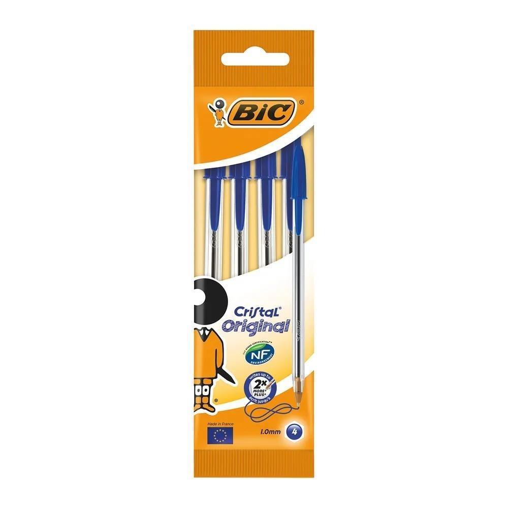 Bic Cristal Medium Ballpoint Pen Medium Blue | Pack of 4 - Choice Stores