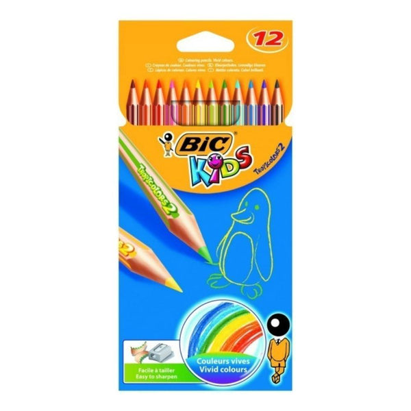 BIC Kids Tropicolors 2 Colouring Pencils | 12 Pack | Vivid Colours - Choice Stores