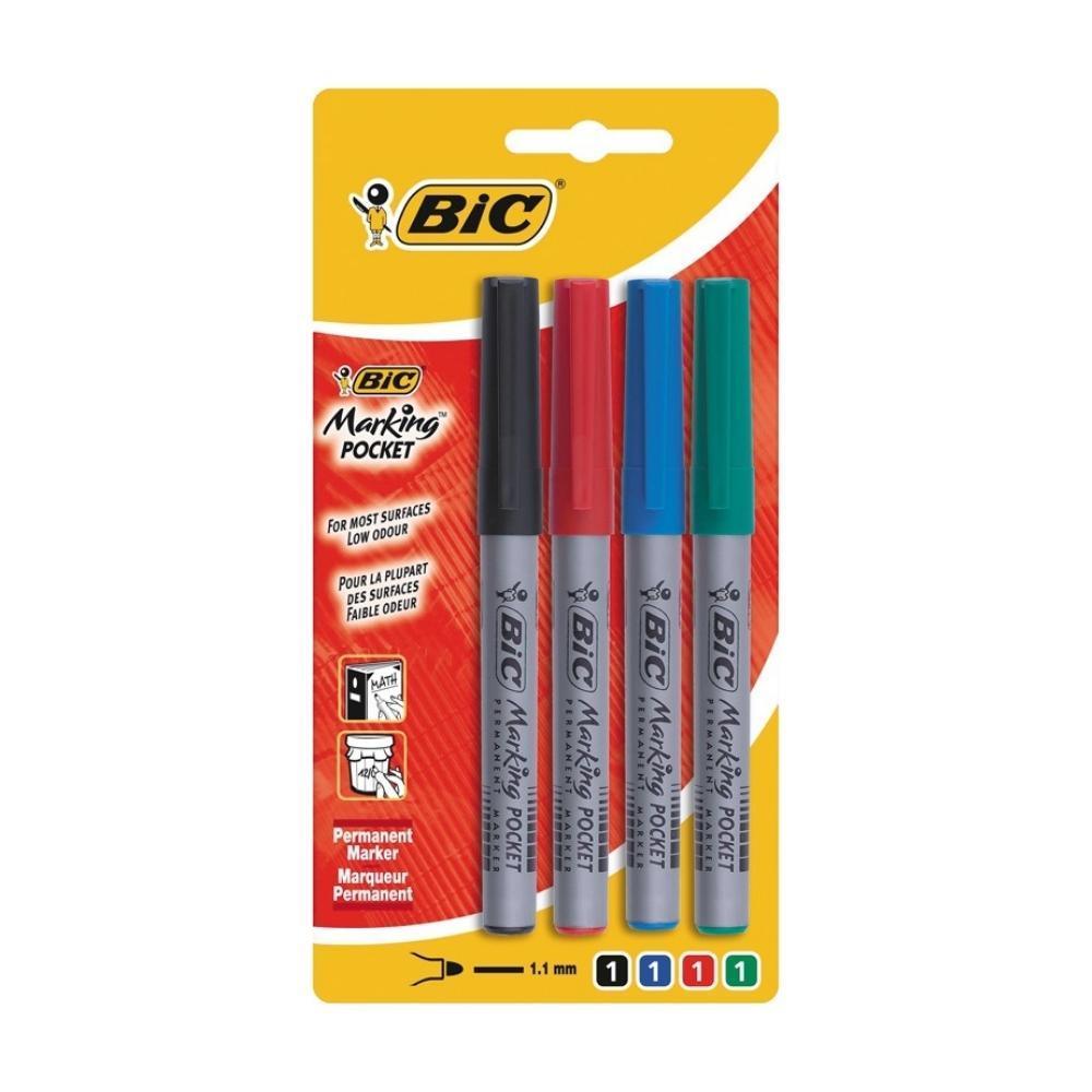 Bic Marking Pocket Permanent Markers | Round Tip | Pack of 4 - Choice Stores