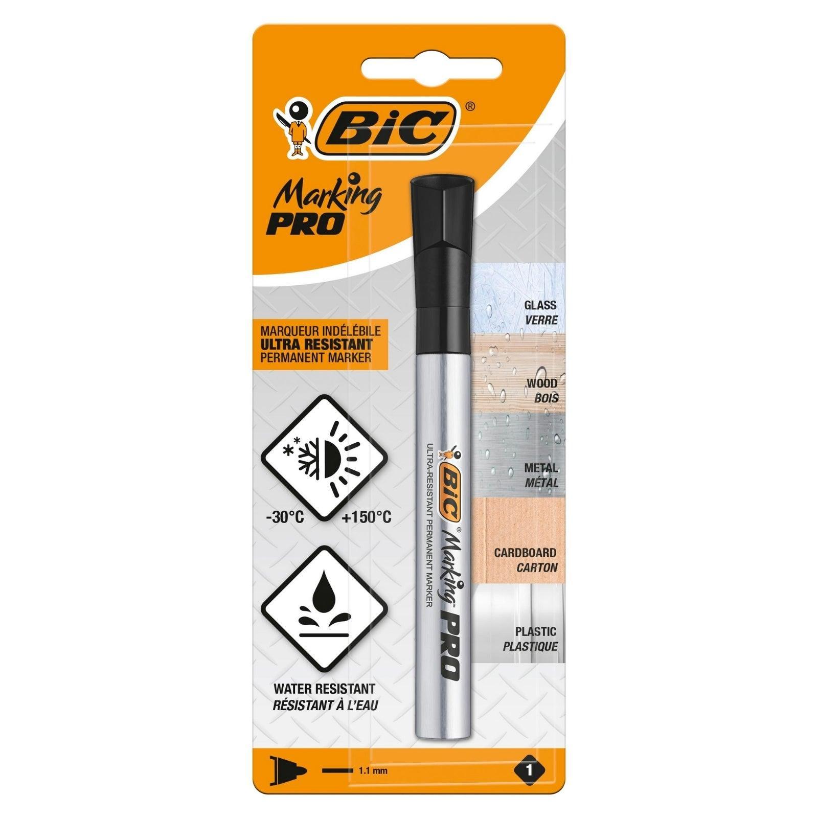 Bic Marking Pro Black Permanent Marker | WaTer Resistant - Choice Stores