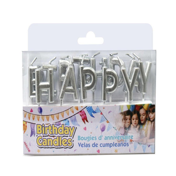 Birthday Candles | Happy Birthday Text | Silver - Choice Stores