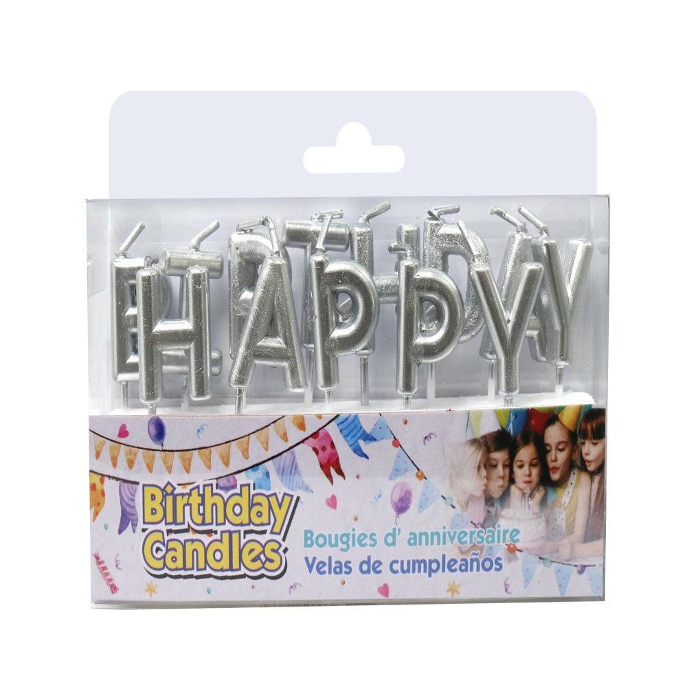 Birthday Candles | Happy Birthday Text | Silver - Choice Stores