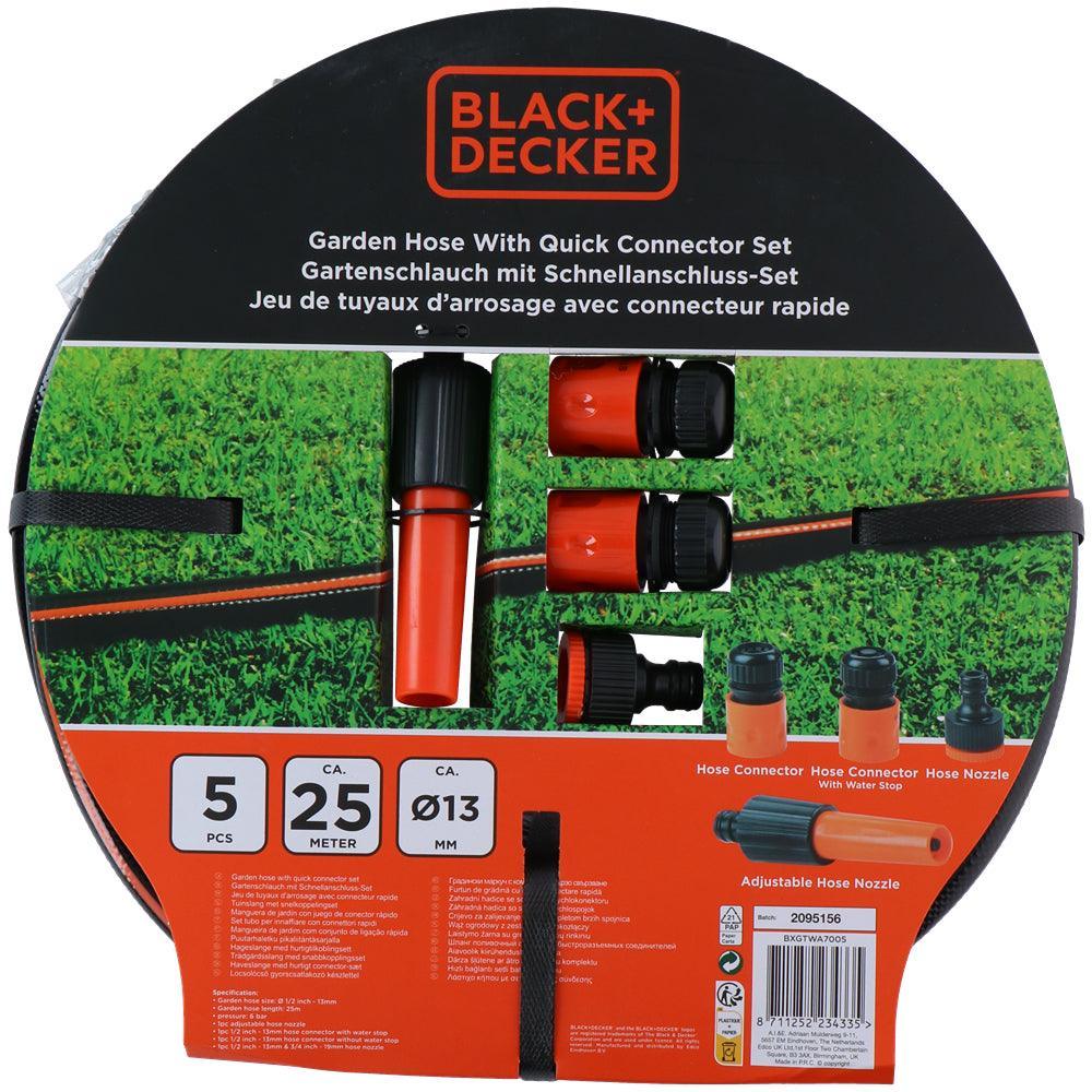 Black + Decker Garden Hose | 5 Piece Set | 12mm x 25m - Choice Stores