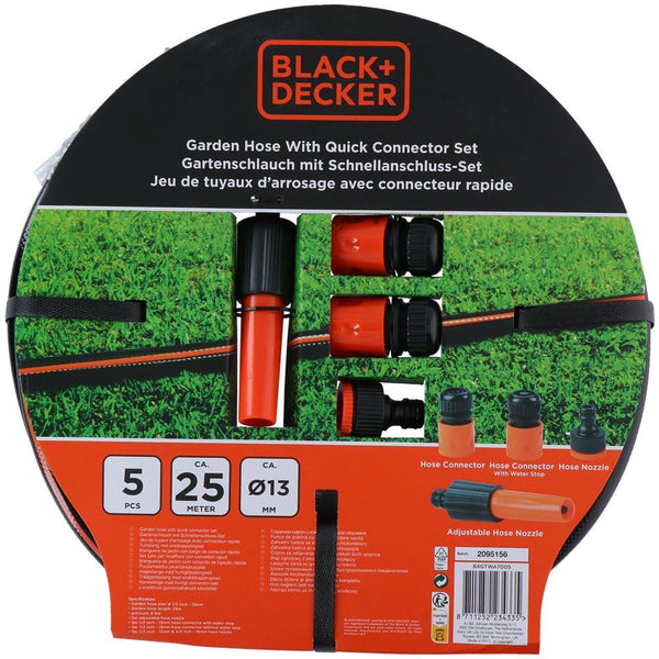 Black + Decker Garden Hose | 5 Piece Set | 12mm x 25m - Choice Stores