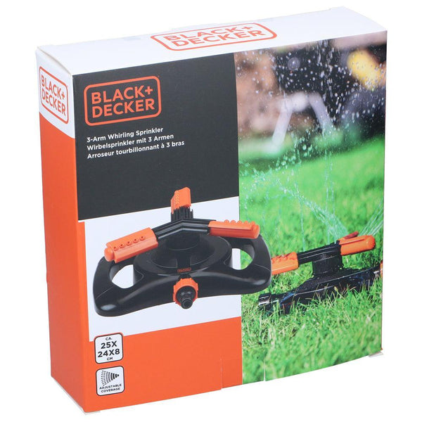 Black + Decker Oscillating Sprinkler | 360 Watering | 3 Arms - Choice Stores