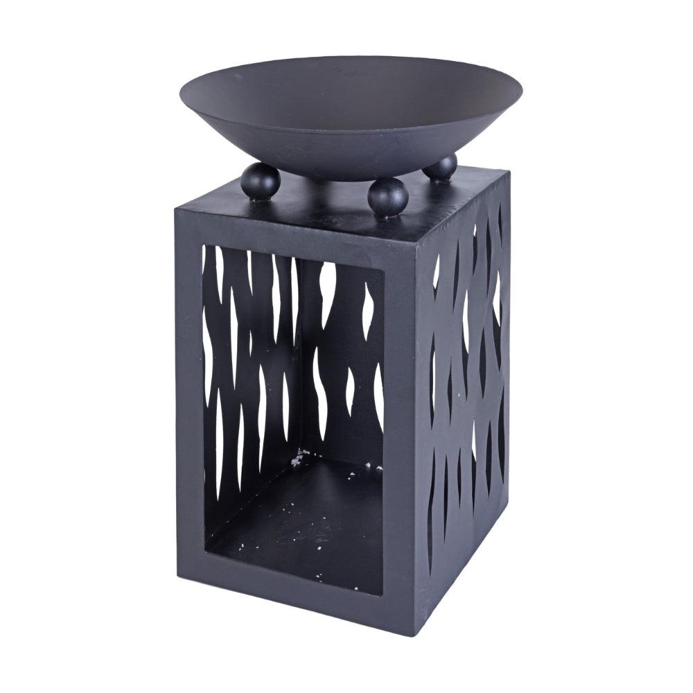 Black Fire Bowl &amp; Wood Storage | 45cm - Choice Stores