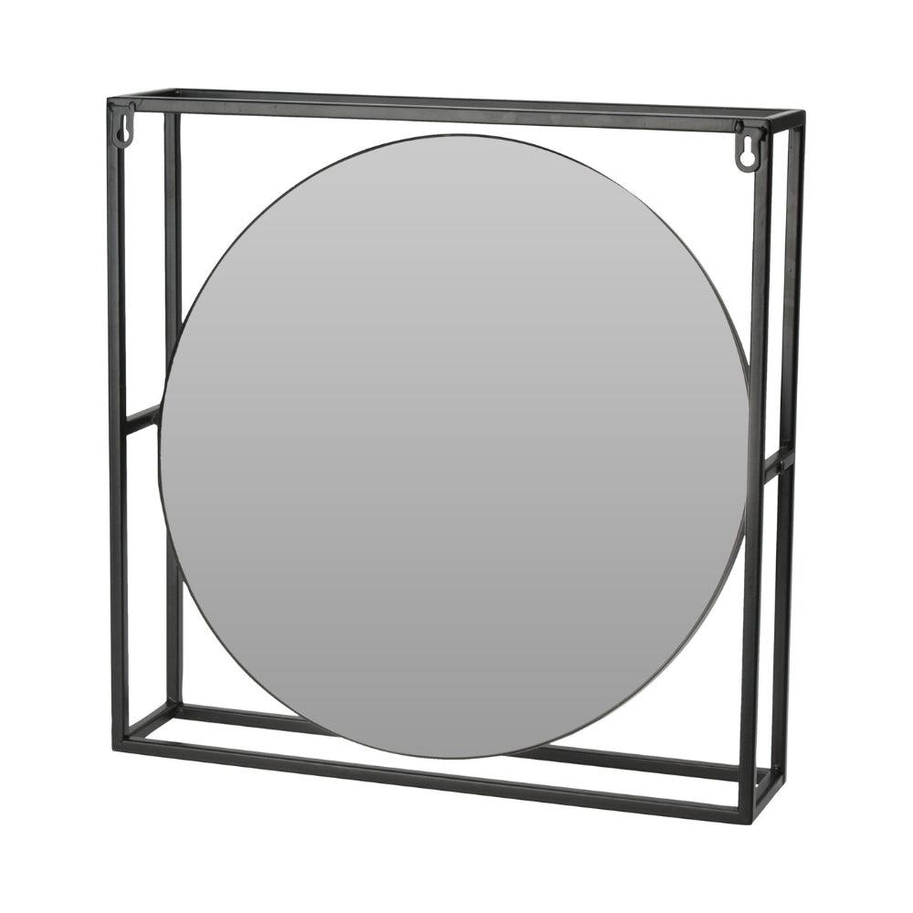Black Metal Square Framed Mirror | 45cm - Choice Stores