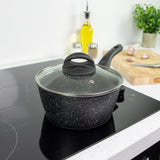 Blackmoor Classic Non-Stick Black Saucepan with Lid | 18cm - Choice Stores