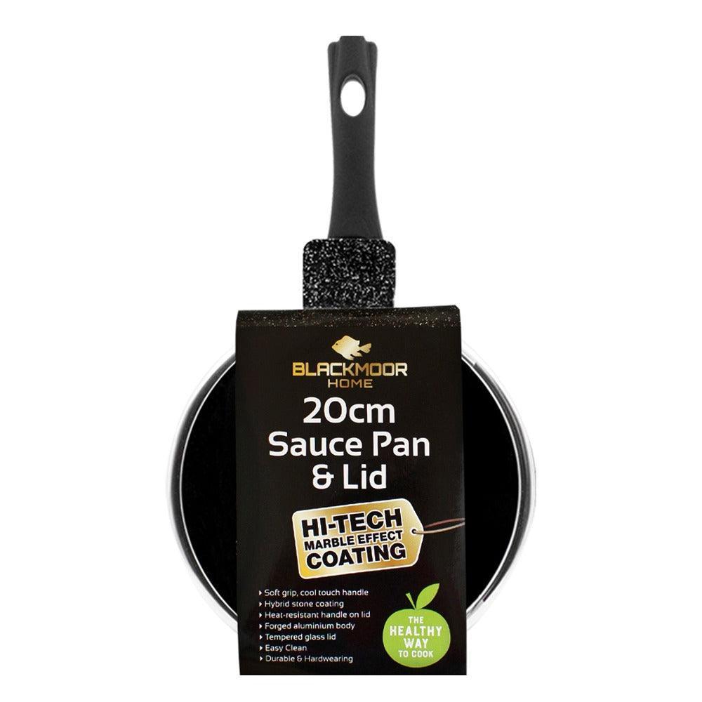 Blackmoor Classic Non-Stick Black Saucepan with Lid | 20cm - Choice Stores
