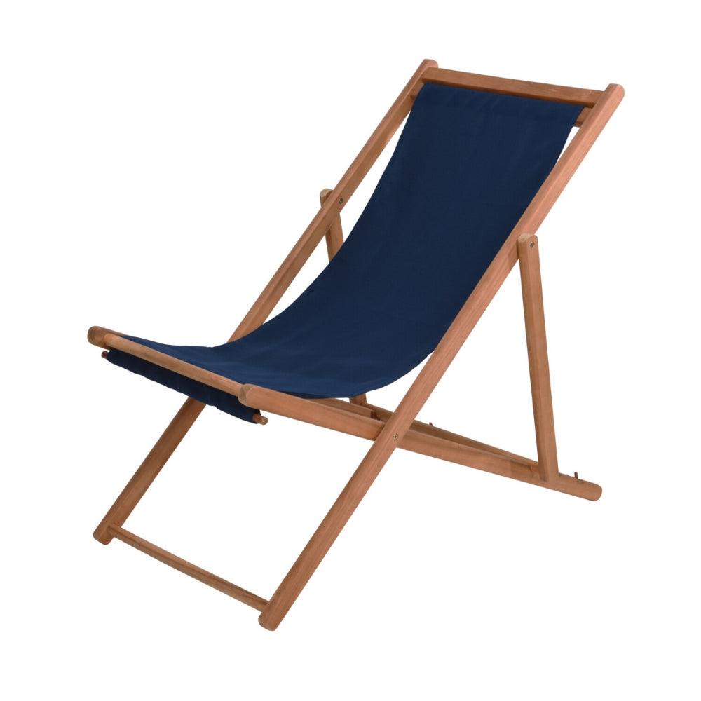 Blue Foldable Wooden Garden Chair Navy Blue - Choice Stores