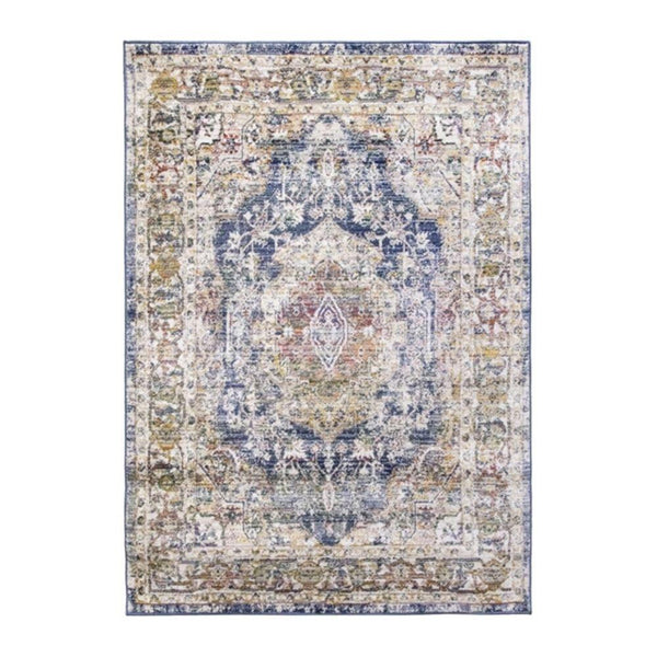 Boho Medallion Blue Rug | Vintage Distressed Design - Choice Stores