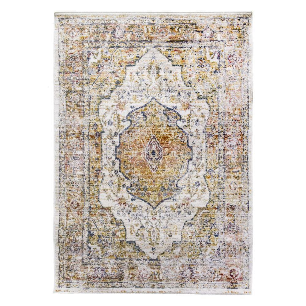 Boho Medallion Natural Cream Rug | Vintage Distressed Design - Choice Stores