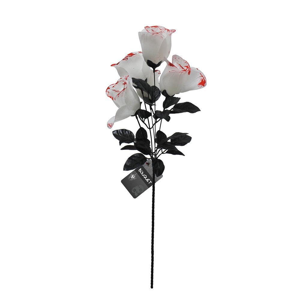 Boo! Bloody White Rose Bouquet Prop | 35cm - Choice Stores