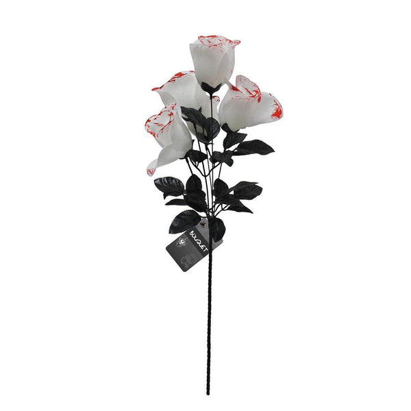 Boo! Bloody White Rose Bouquet Prop | 35cm - Choice Stores
