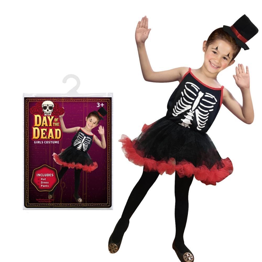 Boo! Day Of the Dead Girls Skull Costume | Size L - Choice Stores