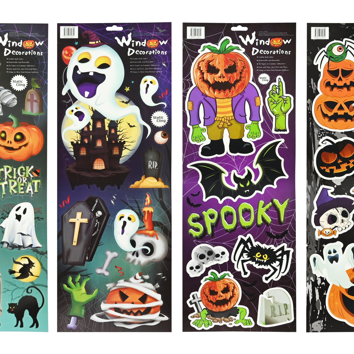 Boo! Halloween Spooky Window Cling Decorations Assorted - Choice Stores