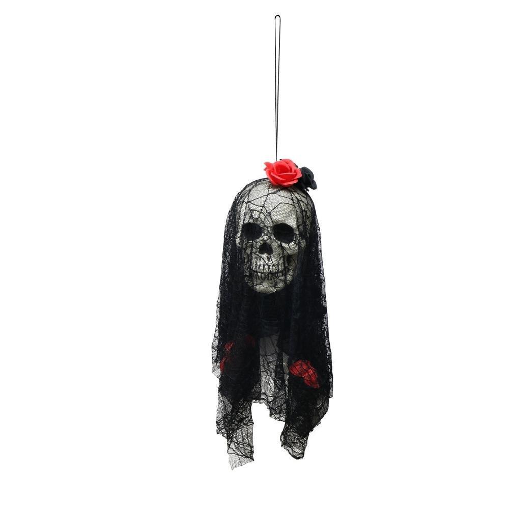 Boo! Hanging Bride Skull With Veil | 48cm - Choice Stores