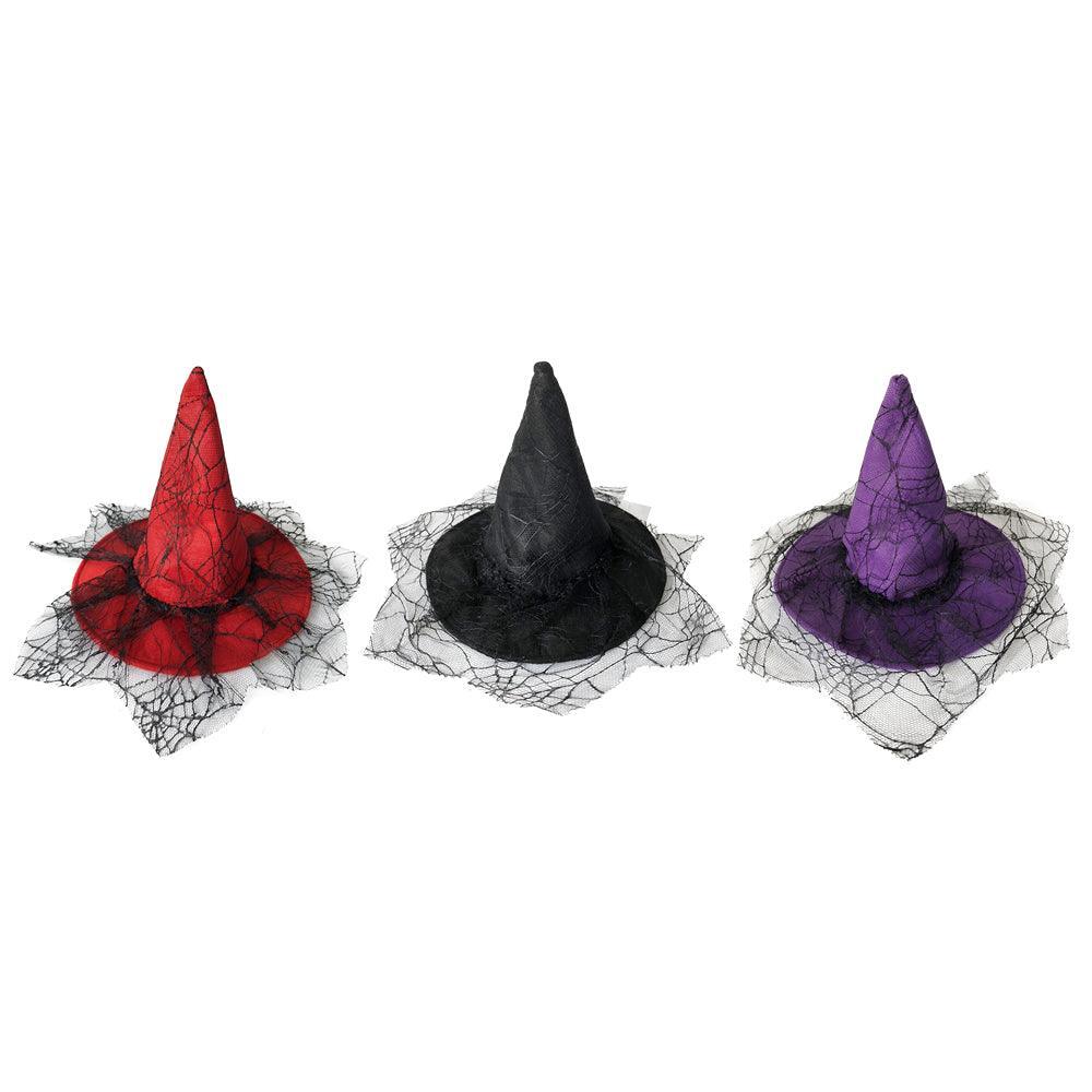 Boo! Kids Felt Witch Hat with Spiderweb Design | Assorted - Choice Stores