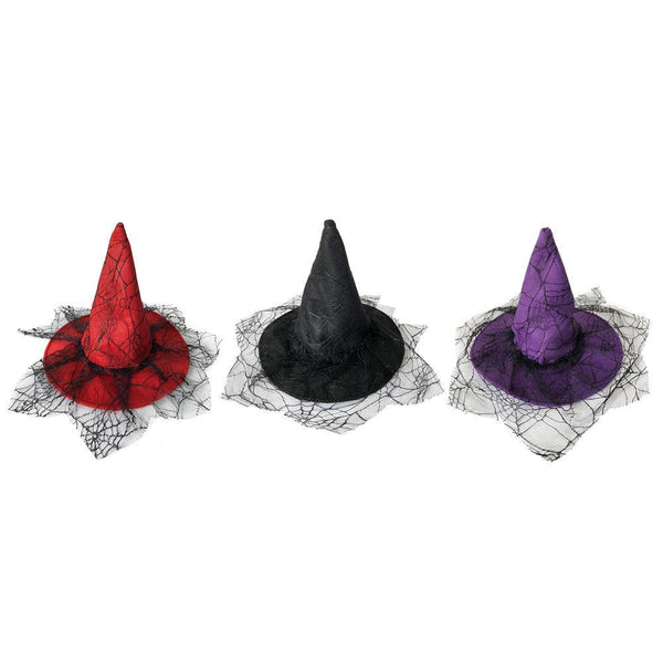 Boo! Kids Felt Witch Hat with Spiderweb Design | Assorted - Choice Stores