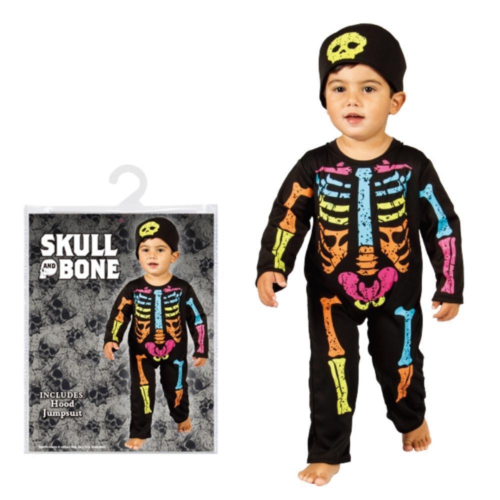 Boo! Toddler Colourful Skelton Jumpsuit Costume with Hat - Choice Stores
