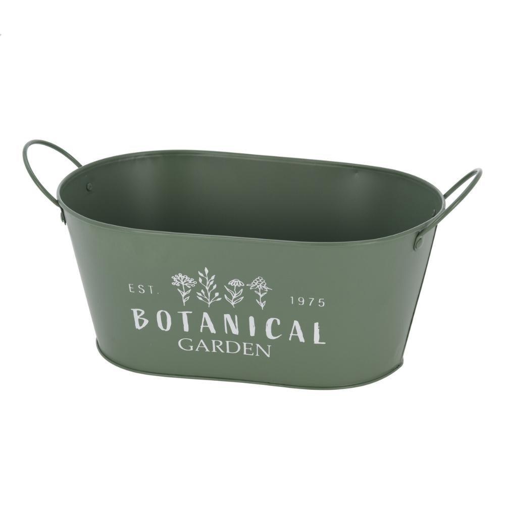 Botanical Green Oval Planter With Handles - Choice Stores