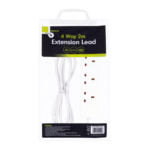Brenross 4 Gang 2 Metre Extension Lead - Choice Stores