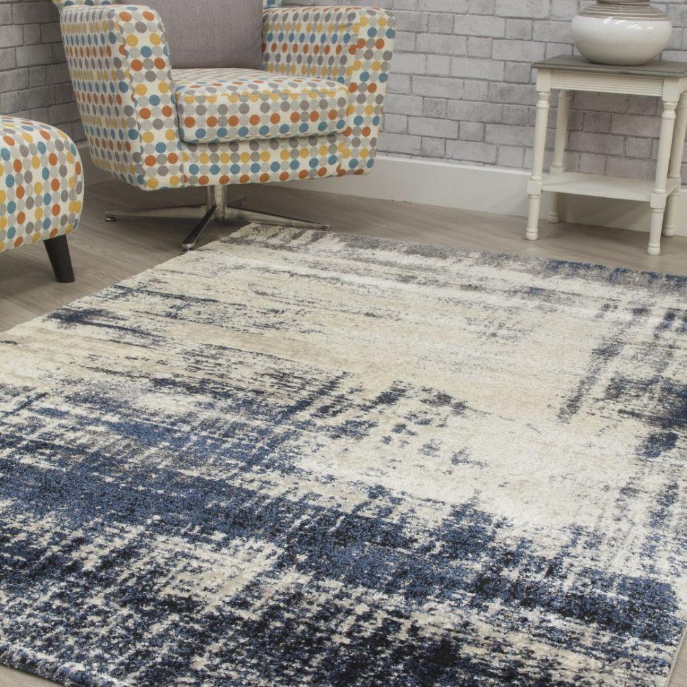 Callisto Accents Navy Rug | Abstract Modern Motives - Choice Stores